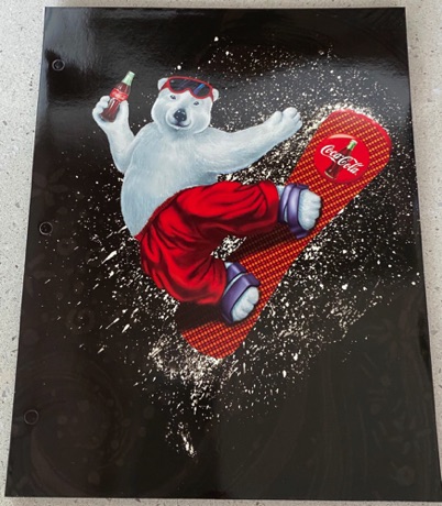 2174-1 € 2,00 coca coa dossiermap a4 ijsbeer met snowboard.jpeg